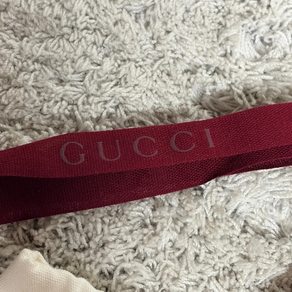 Gucci‎ Burgundy Logo Gift Box Dust Bag Ribbon and Care Cards Set